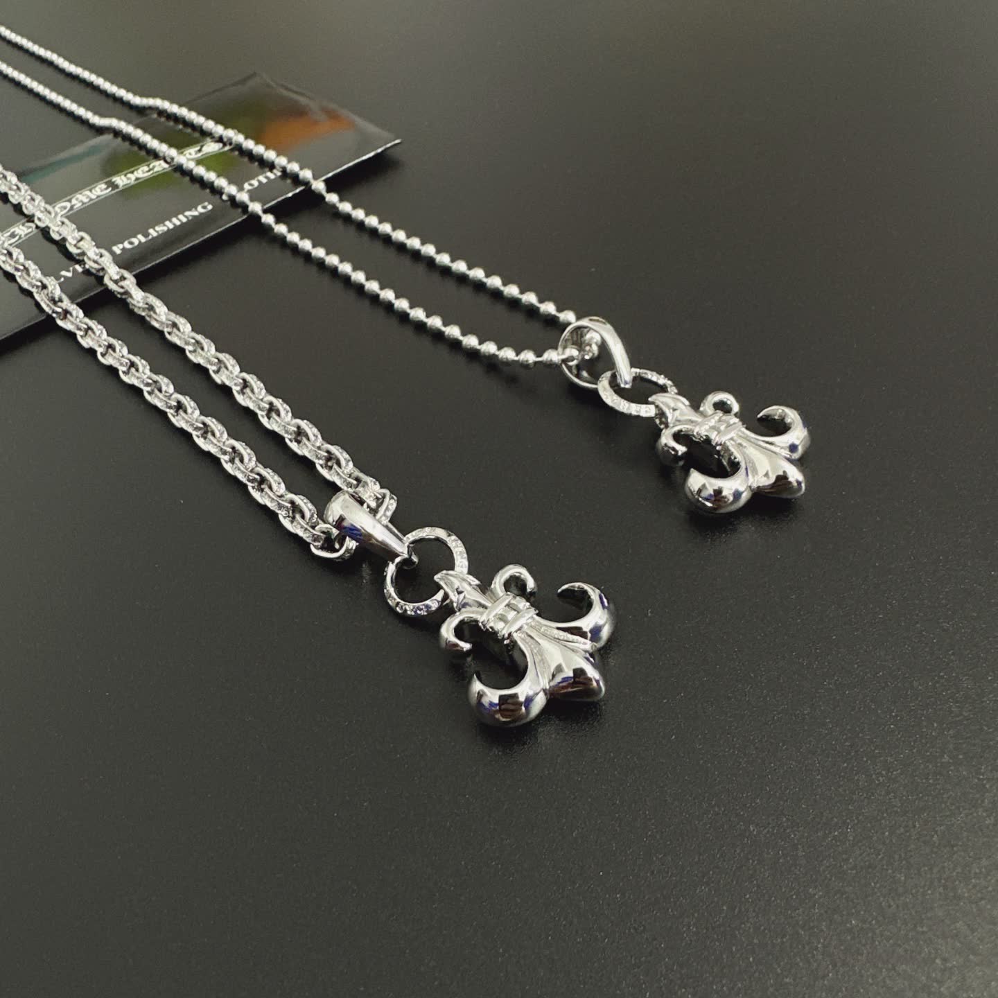 Chrome Hearts Silver Fleur-de-lis Pendant Necklace